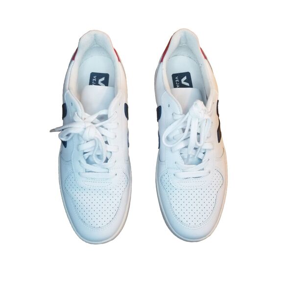Veja Shoes - Veja V-10 Nautico Women's Size 8 White Leather Classic Casual Shoes Sneakers